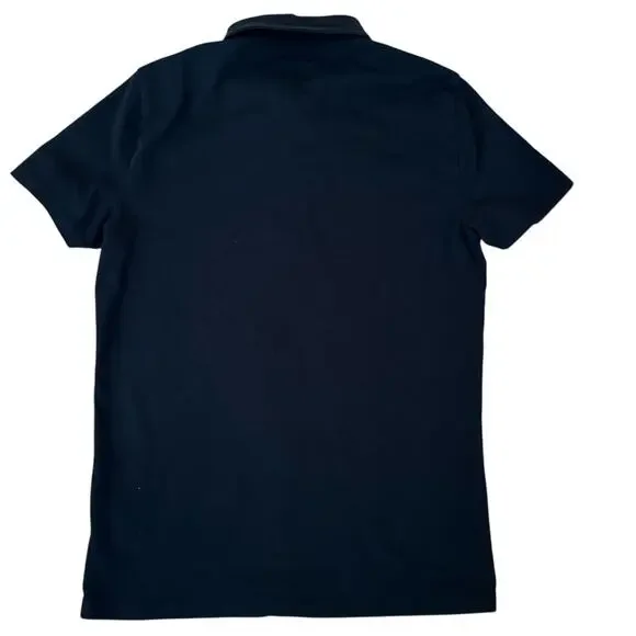 Express Women Black 4 Button Front Pointed Collar Short Sleeve Polo Shirt S/P - Picture 4 of 8